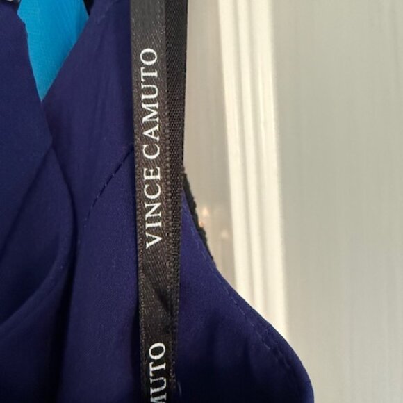 VINCE CAMUTO Cobalt Blue Purple Crystal Embellished Strap Mermaid Gown Dress 6 - Picture 14 of 14